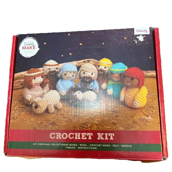 Nativity Crochet Kit Docrafts Simply Make Wool Felt Makes 9 Figures New Open Box - Picture 1 of 5
